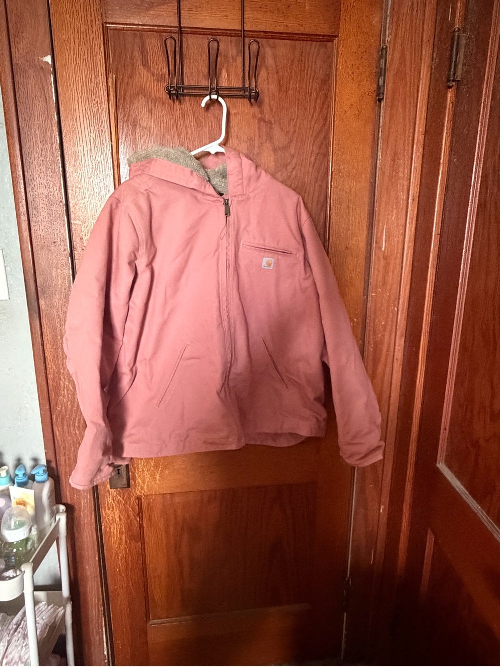 Carhartt womens Dusty Rose Hooded Puffer Jacket